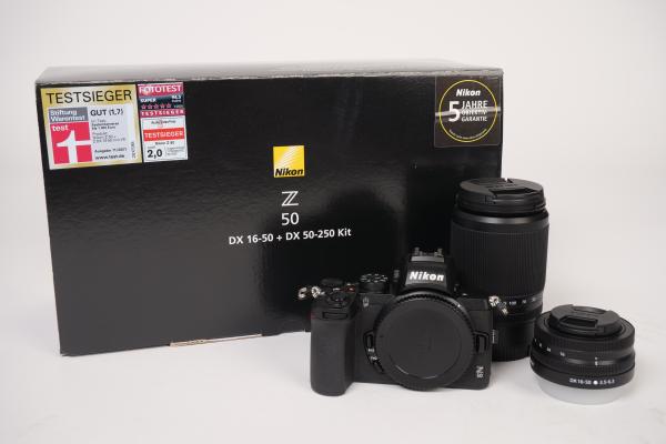 Nikon Z50 mit 16-50mm + 50-250mm - Gebrauchtartikel